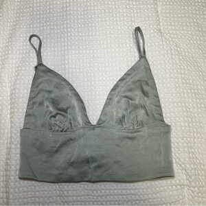 Zara Light Green Satin Top